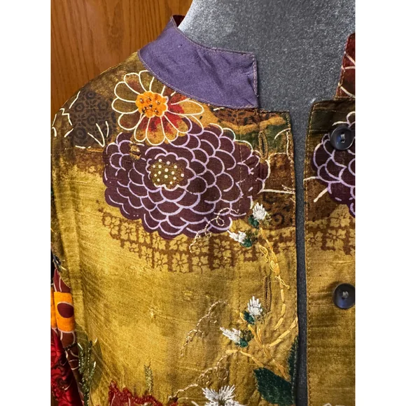 Vintage Chicos size 3 (16) silk top with embroidery NWOT - Picture 4 of 12